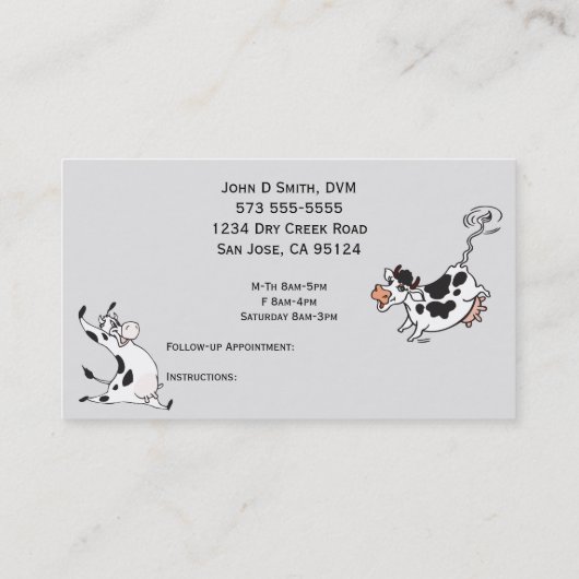 We doen Boerderij oproepen groot diergeneeskundig Visitekaartje (Achterkant)