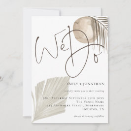 We doen Boho Pampas Grass Wedding Kaart