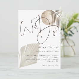 We doen Boho Pampas Grass Wedding Kaart