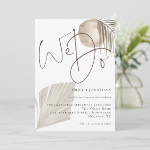 We doen Boho Pampas Grass Wedding Kaart