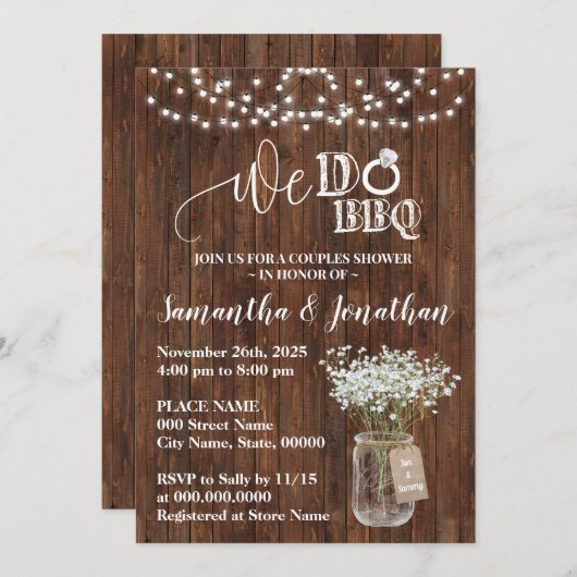 We doen bondeparen onder de doubland, bruiloft kaart (Voorkant / Achterkant)