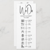 We doen bruiloft dag tijdlijn plat programma programmakaart (Voorkant / Achterkant)