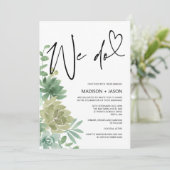 We doen bruiloft eenvoudige moderne groene vetplan kaart (Staand voorkant)