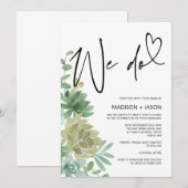 We doen bruiloft eenvoudige moderne groene vetplan kaart (Voorkant / Achterkant)