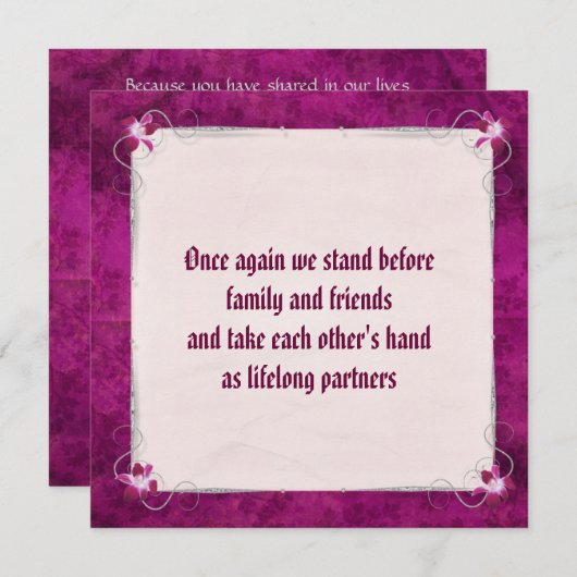 "We doen" bruiloft hernieuwing Kaart (Voorkant / Achterkant)