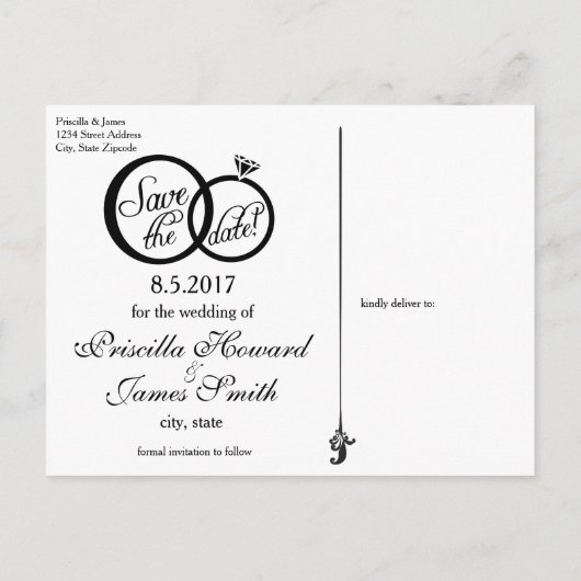 We doen bruiloft opslaan van de datum Briefkaart ( (Achterkant)