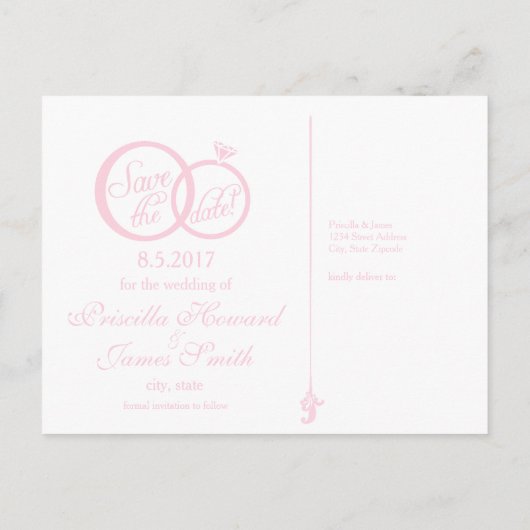 We doen bruiloft opslaan van de datum Briefkaart ( (Achterkant)