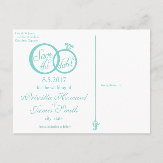 We doen bruiloft opslaan van de datum Briefkaart (Achterkant)