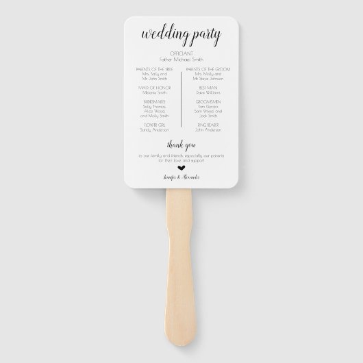 We doen bruiloft programma handwaaier (Achterkant)