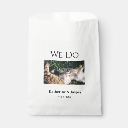 We doen bruiloft verloving huisdier naam foto datu bedankzakje (Voorkant)