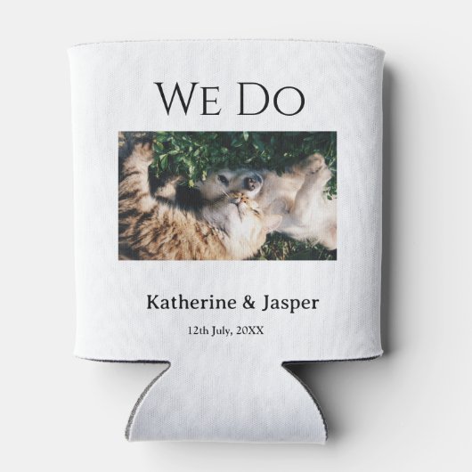 We doen bruiloft verloving huisdier naam foto datu blikjeskoeler (Achterkant)