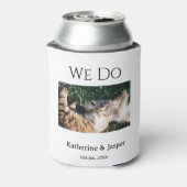 We doen bruiloft verloving huisdier naam foto datu blikjeskoeler (Blikje Achterkant)