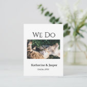 We doen bruiloft verloving huisdier naam foto datu briefkaart (Staand voorkant)