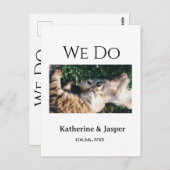 We doen bruiloft verloving huisdier naam foto datu briefkaart (Voorkant / Achterkant)