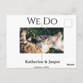 We doen bruiloft verloving huisdier naam foto datu briefkaart (Achterkant)