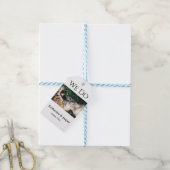 We doen bruiloft verloving huisdier naam foto datu cadeaulabel (Met Touw)