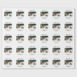 We doen bruiloft verloving huisdier naam foto datu cadeaupapier