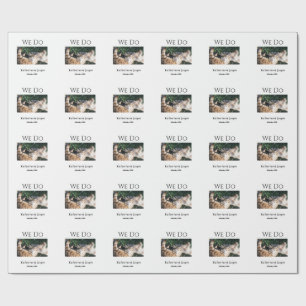 We doen bruiloft verloving huisdier naam foto datu cadeaupapier