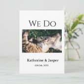 We doen bruiloft verloving huisdier naam foto datu kaart (Staand voorkant)