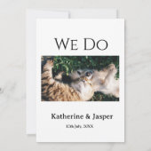 We doen bruiloft verloving huisdier naam foto datu kaart (Achterkant)