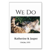 We doen bruiloft verloving huisdier naam foto datu kaart (Achterkant)