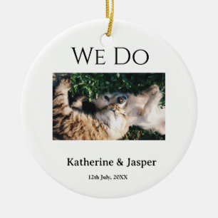 We doen bruiloft verloving huisdier naam foto datu keramisch ornament