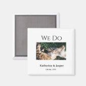 We doen bruiloft verloving huisdier naam foto datu magneet (Voorkant / Achterkant)