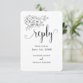 We doen calligrafie-weddenschap-maaltijden RSVP kaartje (Staand voorkant)