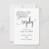 We doen calligrafie-weddenschap-maaltijden RSVP kaartje (Voorkant)