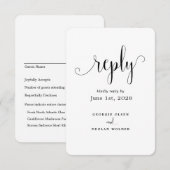 We doen calligrafie-weddenschap-maaltijden RSVP kaartje (Voorkant / Achterkant)