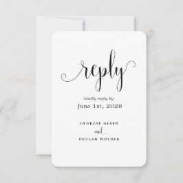 We doen calligrafie-weddenschap-maaltijden RSVP kaartje
