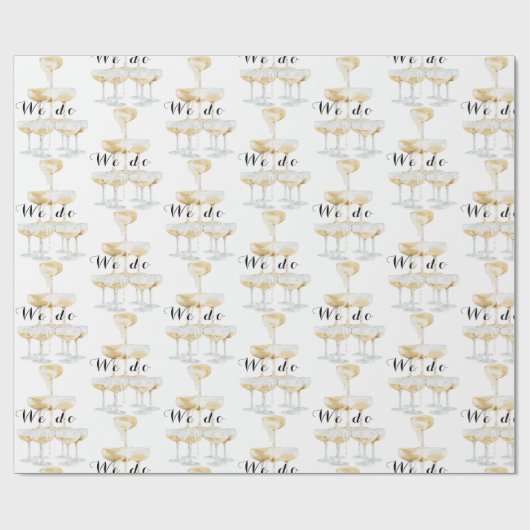 We doen champagne Tower Black en Gold Wedding Cadeaupapier (Vlak)