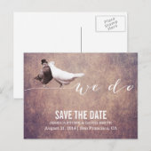 "We doen" Classy Grunge Tortelduifjes sparen de da Aankondigingskaart (Voorkant / Achterkant)