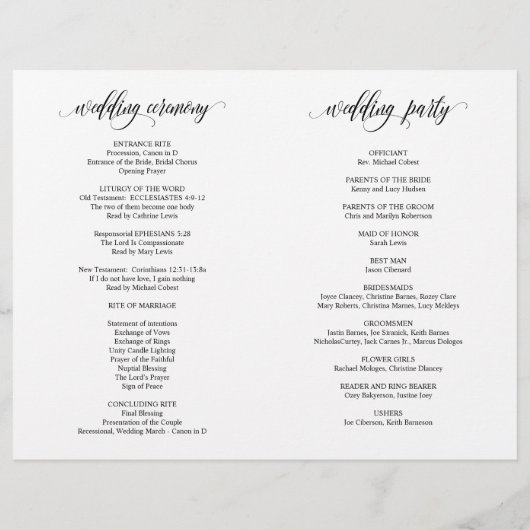 We doen dat, Black, Foldable Wedding Ceremonony Pr (Achterkant)