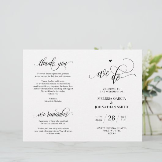 We doen dat, Black, Foldable Wedding Ceremonony Pr (Staand voorkant)