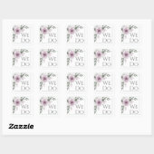 We doen dat, Floral Mauve Roos Envelope en Favor S Vierkante Sticker (Vel)