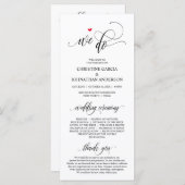 We doen dat, Modern Black Script, Wedding Ceremoni Programmakaart (Voorkant / Achterkant)
