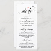 We doen dat, Modern Black Script, Wedding Ceremoni Programmakaart (Voorkant / Achterkant)