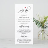 We doen dat, Modern Black Script, Wedding Ceremoni Programmakaart (Staand voorkant)