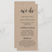 We doen dat, moderne bruiloft-ceremonie, bruine Kr Programmakaart (Voorkant / Achterkant)