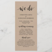 We doen dat, moderne bruiloft-ceremonie, bruine Kr Programmakaart (Voorkant)