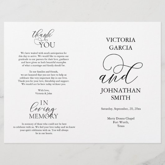 We doen dat, Wedding Ceremony Foldable Program (Voorkant)