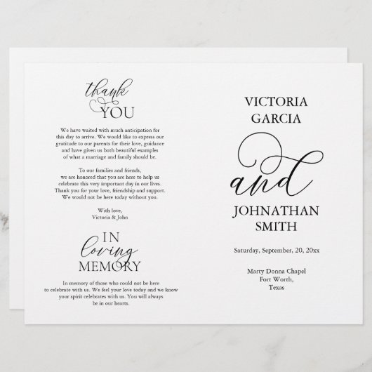 We doen dat, Wedding Ceremony Foldable Program (Voorkant / Achterkant)