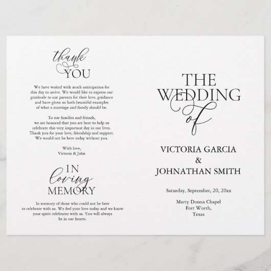 We doen dat, Wedding Ceremony Foldable Program (Voorkant)