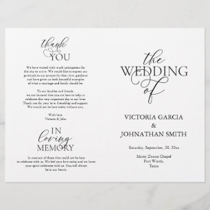 We doen dat, Wedding Ceremony Foldable Program