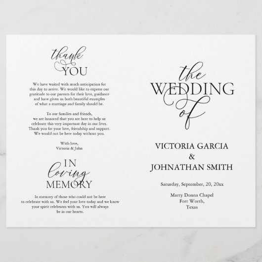 We doen dat, Wedding Ceremony Foldable Program (Voorkant)