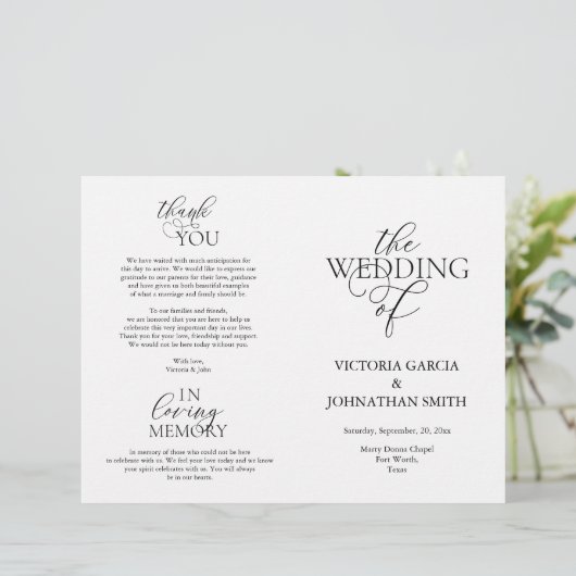 We doen dat, Wedding Ceremony Foldable Program (Staand voorkant)