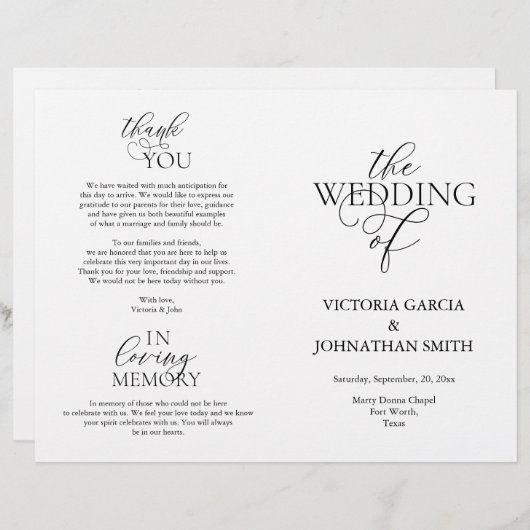 We doen dat, Wedding Ceremony Foldable Program (Voorkant / Achterkant)