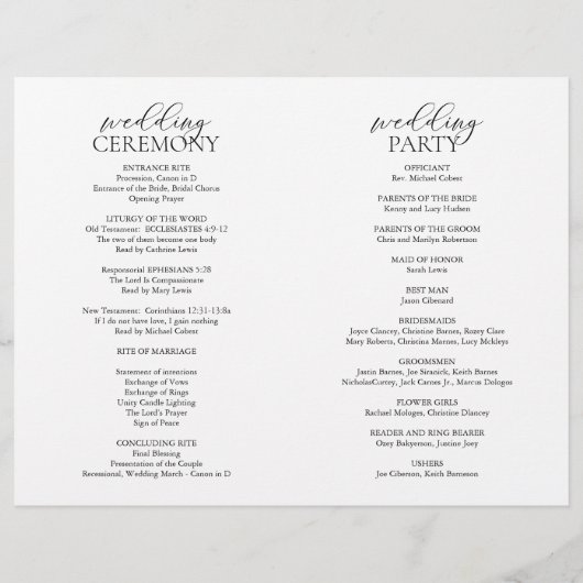 We doen dat, Wedding Ceremony Foldable Program (Achterkant)