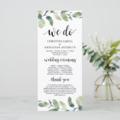 We doen dat wel, Eucalyptus Greenery Wedding Cerem Programmakaart (Staand voorkant)